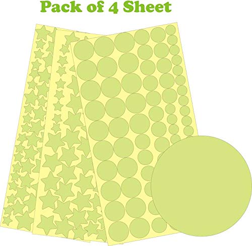 Dreamkraft Vinyl Glow In The Dark Wall Stickers 9.44 X 11.81 X 0.39 Inch, Green,3S1M, Self-Adhesive